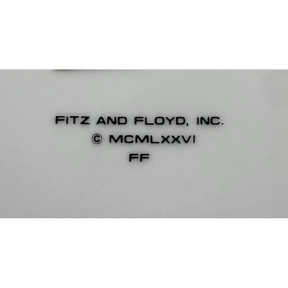 Fitz &‎ Floyd Oriental Geometric Gray Dinner Plates Set of Three